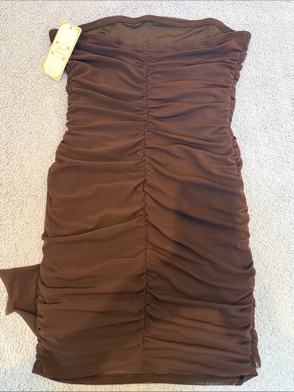 🤎 ALENDA DANMOS STRAPLESS RUCHED DRESS - Picture 2 of 3